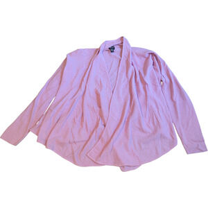 Eileen Fisher M Pink Open Front Knit Cardigan Sweater Italian Yarn Hong Kong